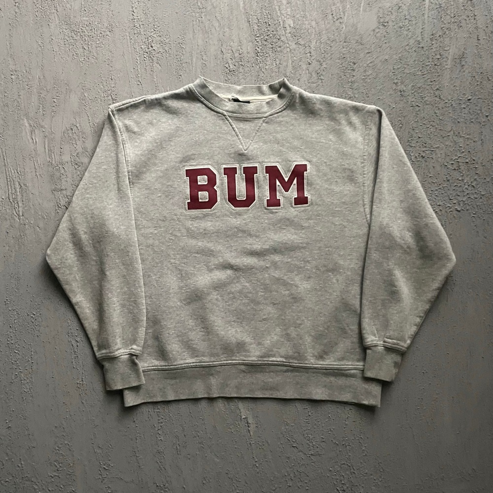 Vintage B.U.M. Equipment Sweatshirt Mens Medium Grey 90s